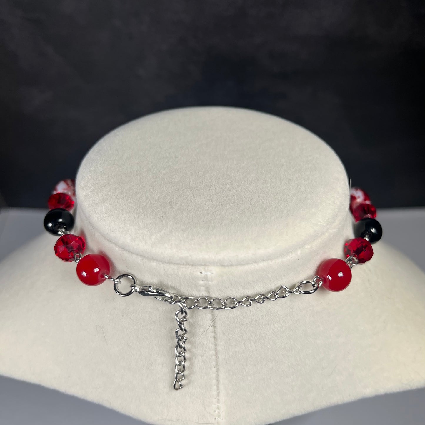 Crimson Veil Cross Necklace
